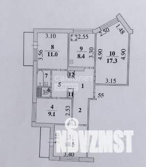 4-к квартира, вторичка, 75м2, 4/9 этаж
