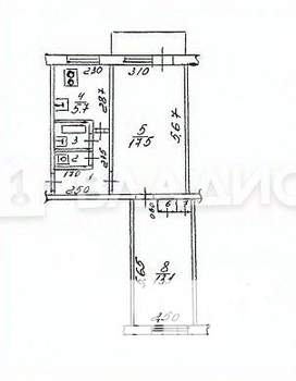 2-к квартира, вторичка, 44м2, 3/5 этаж