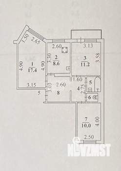 3-к квартира, вторичка, 63м2, 2/9 этаж