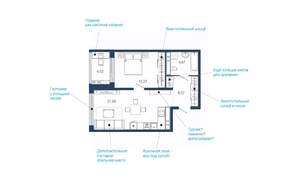 1-к квартира, вторичка, 50м2, 13/22 этаж