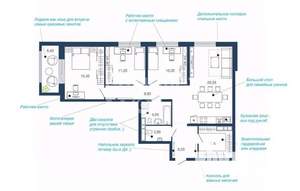 3-к квартира, вторичка, 102м2, 2/23 этаж