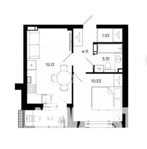 1-к квартира, вторичка, 38м2, 9/10 этаж