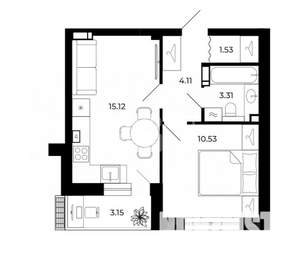 1-к квартира, вторичка, 38м2, 9/10 этаж