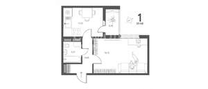 1-к квартира, вторичка, 39м2, 10/17 этаж