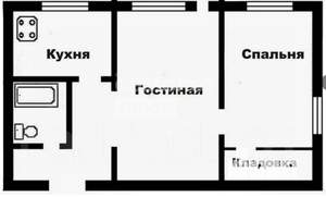 2-к квартира, вторичка, 44м2, 1/2 этаж