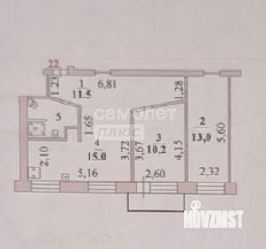 2-к квартира, вторичка, 54м2, 2/4 этаж