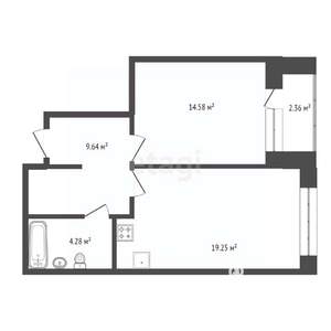 2-к квартира, вторичка, 48м2, 5/19 этаж