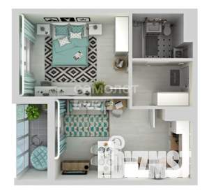 1-к квартира, вторичка, 44м2, 10/21 этаж