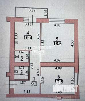 2-к квартира, вторичка, 56м2, 3/9 этаж