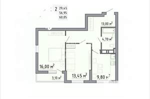 2-к квартира, вторичка, 60м2, 7/19 этаж