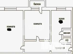 2-к квартира, вторичка, 66м2, 17/22 этаж