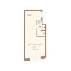 1-к квартира, вторичка, 27м2, 10/23 этаж