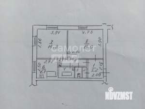 2-к квартира, вторичка, 53м2, 1/4 этаж
