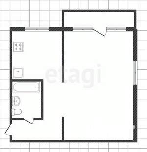 1-к квартира, вторичка, 35м2, 1/5 этаж