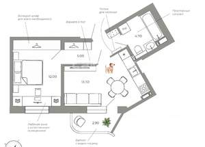 2-к квартира, вторичка, 38м2, 16/19 этаж