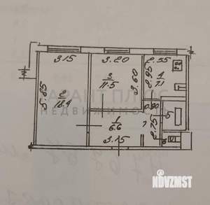 2-к квартира, вторичка, 50м2, 1/9 этаж