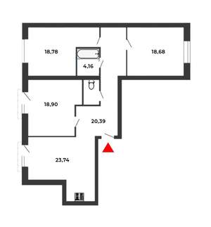 3-к квартира, вторичка, 107м2, 3/17 этаж
