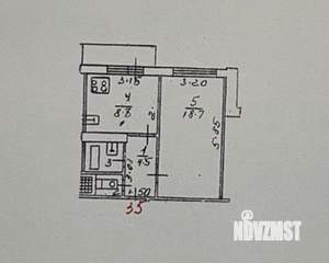 1-к квартира, вторичка, 36м2, 4/5 этаж
