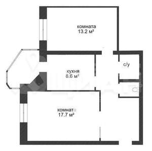 2-к квартира, вторичка, 52м2, 7/14 этаж