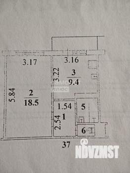 1-к квартира, вторичка, 35м2, 4/9 этаж