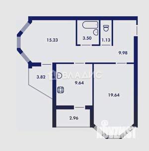 2-к квартира, вторичка, 60м2, 15/17 этаж