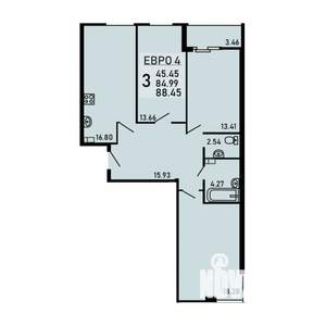 3-к квартира, вторичка, 88м2, 17/25 этаж