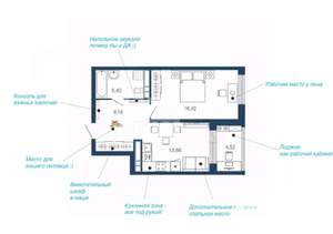 1-к квартира, вторичка, 50м2, 3/22 этаж