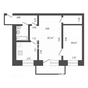 2-к квартира, вторичка, 46м2, 2/5 этаж