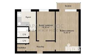 2-к квартира, вторичка, 44м2, 5/5 этаж