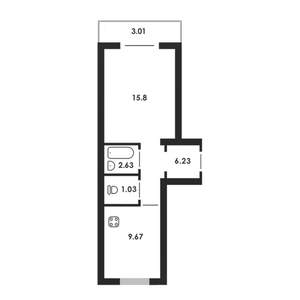 1-к квартира, строящийся дом, 36м2, 1/5 этаж