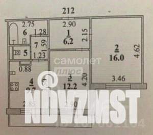 2-к квартира, вторичка, 51м2, 9/12 этаж