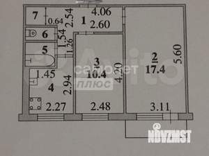 2-к квартира, вторичка, 43м2, 4/5 этаж