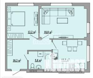 2-к квартира, вторичка, 59м2, 3/5 этаж