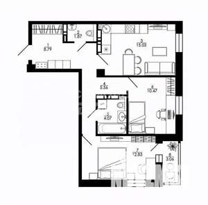 2-к квартира, вторичка, 60м2, 18/25 этаж