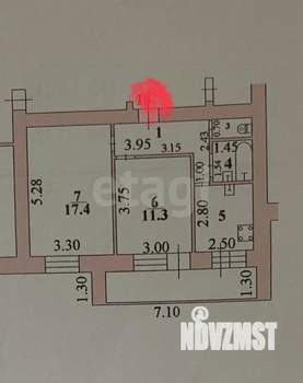 2-к квартира, вторичка, 54м2, 3/12 этаж