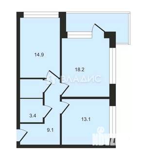 2-к квартира, вторичка, 61м2, 8/25 этаж