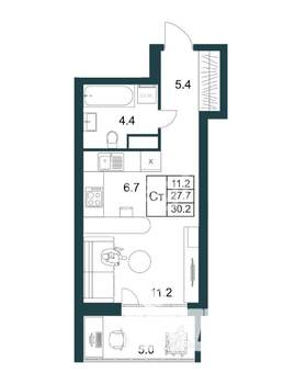 Студия квартира, вторичка, 30м2, 10/20 этаж