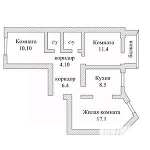 3-к квартира, вторичка, 63м2, 9/9 этаж
