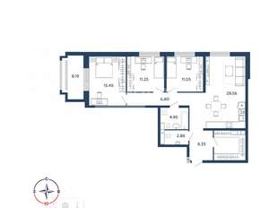 3-к квартира, вторичка, 102м2, 14/23 этаж