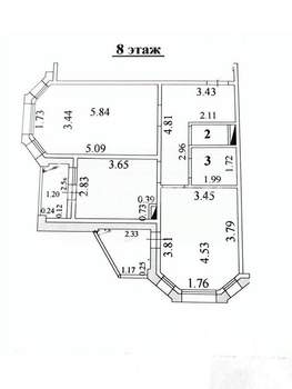 2-к квартира, вторичка, 60м2, 8/18 этаж