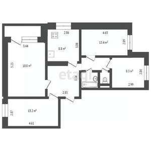 4-к квартира, вторичка, 78м2, 10/10 этаж