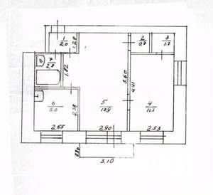 2-к квартира, вторичка, 41м2, 5/5 этаж
