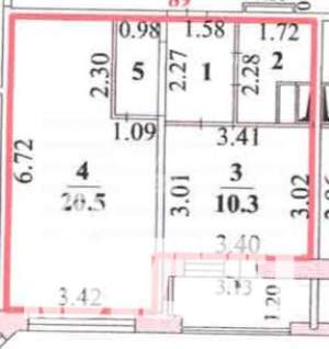 1-к квартира, вторичка, 40м2, 12/17 этаж