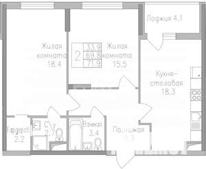 3-к квартира, вторичка, 72м2, 5/17 этаж