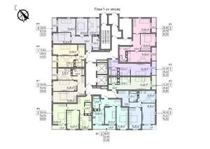 2-к квартира, строящийся дом, 64м2, 1/21 этаж