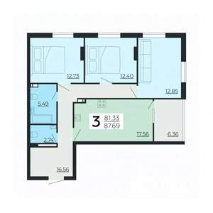 3-к квартира, вторичка, 87м2, 16/24 этаж