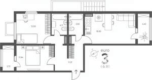 2-к квартира, сданный дом, 67м2, 1/17 этаж