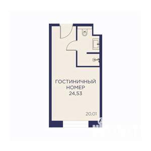 1-к квартира, вторичка, 25м2, 4/23 этаж