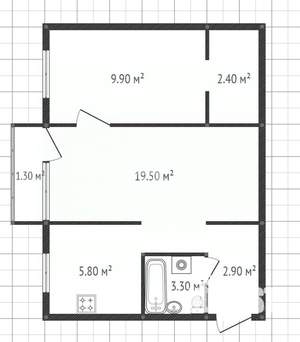 2-к квартира, вторичка, 45м2, 4/5 этаж