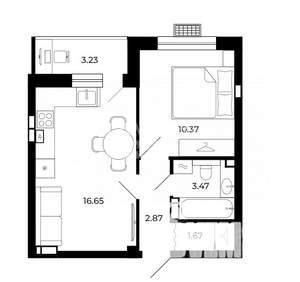 1-к квартира, вторичка, 38м2, 10/11 этаж